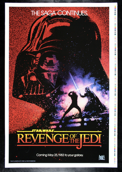 Star Wars Revenge of The Jedi, 1983 Printer's Proof US S 1 One Sheet Original Movie Poster