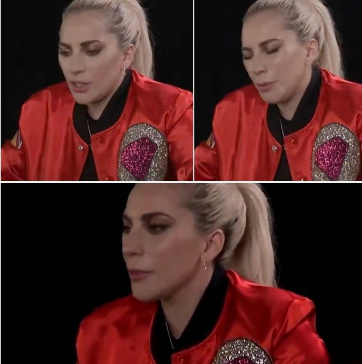 Lady Gaga’s Original Worn Saint Laurent “Glitter Multipatch Diamond” Teddy Jacket (Hedi Slimane Era) – Ultra Rare Red/Multi ‘Glitter Multipatch Diamond’ variant