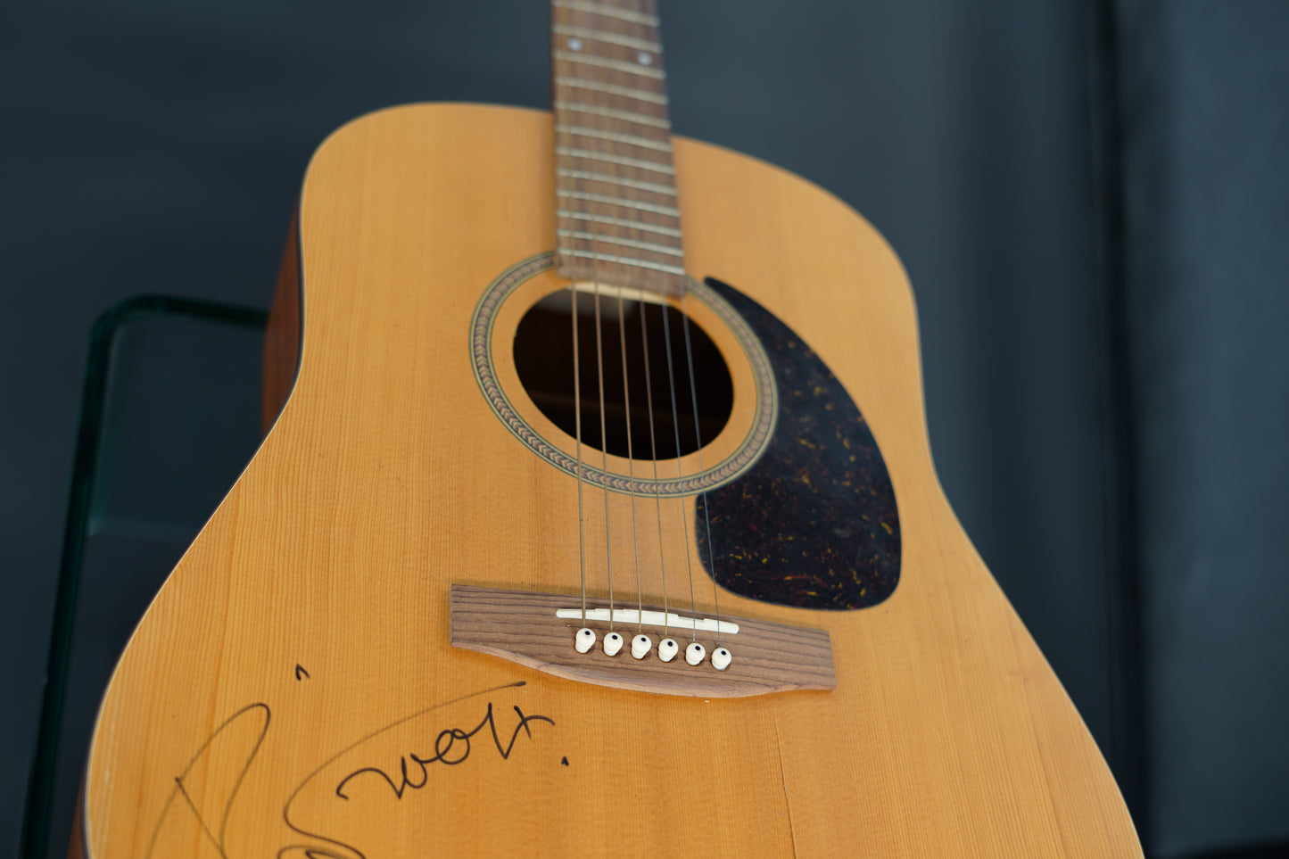 David Bowie Signed Seagull S6 Original Acoustic Guitar, Glass Spider World Tour