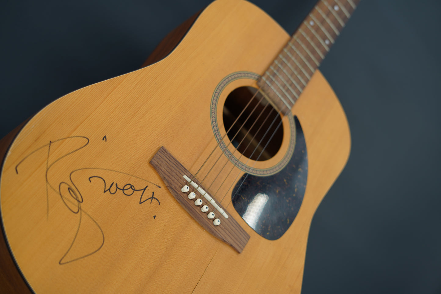 David Bowie Signed Seagull S6 Original Acoustic Guitar, Glass Spider World Tour