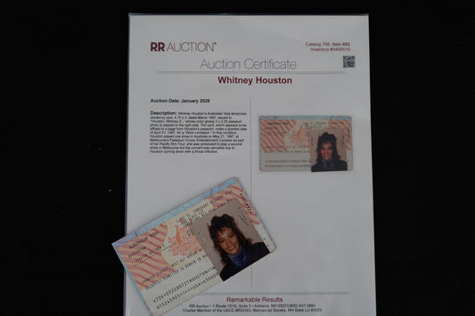 Whitney Houston Australian Visa, March 1997