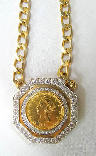 Liberace Personally Worn and Used Diamond-Laden Pendant