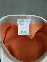 Load image into Gallery viewer, Mary J Blige Used and Worn White Leather Barney&#39;s Newsboy Cap