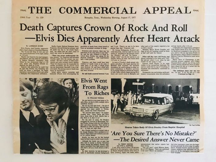 Elvis Original Death Newspapers from 1977