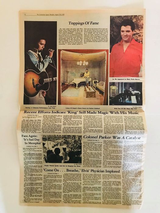 Elvis Original Death Newspapers from 1977