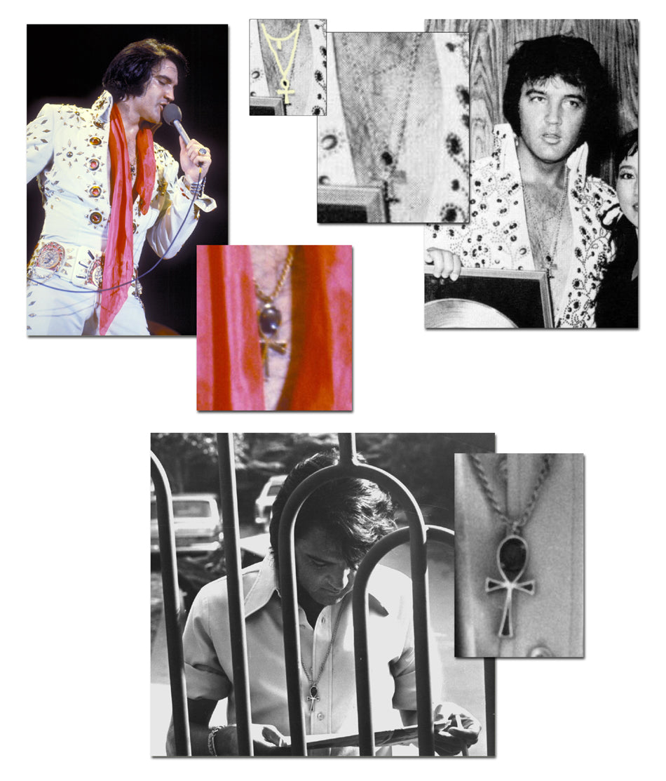 Elvis Presley Personnaly Owned and Worn Ankh & Italian Horn Gold Necklace