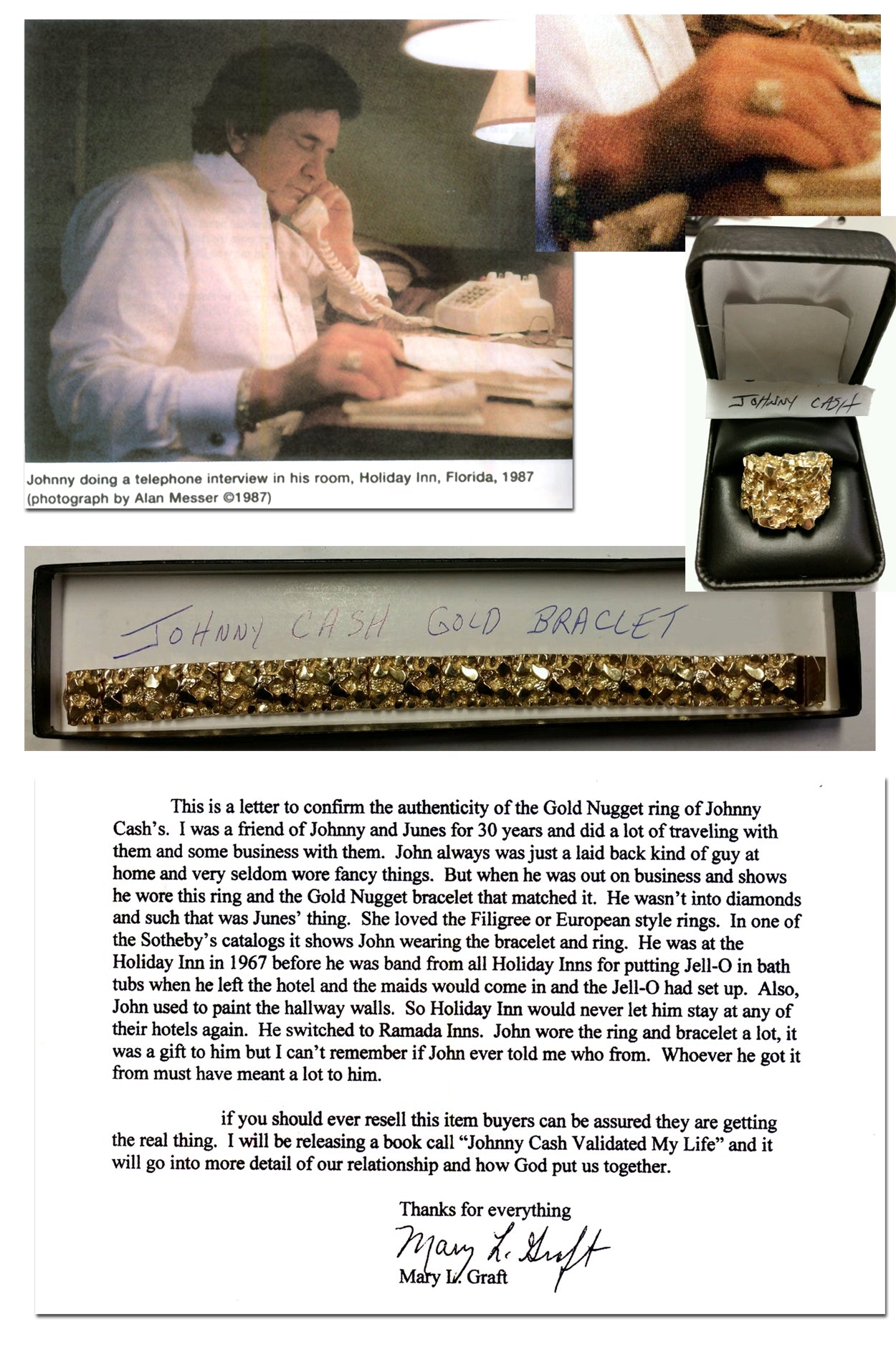 Johnny Cash Personally Worn Ring & Bracelet Set