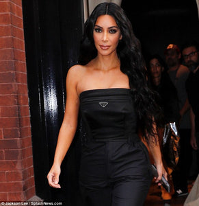 Kim Kardashian West Worn PRADA Black Virgin Wool/Weasel Fur Cropped Vest