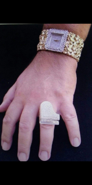 Liberace Personally Owned and Worn Grand Piano Ring