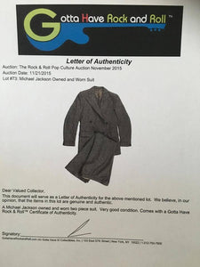 Micheal Jackson Personally Worn Two Piece Suit
