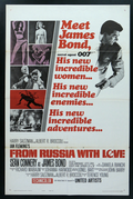 FROM RUSSIA WITH LOVE 1963 US One Sheet Original Movie Poster