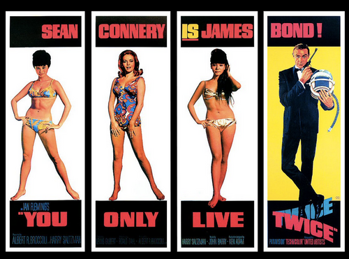 You Only Live Twice 1965 James Bond U.S. Set of 4 Door Panel Original Movie Poster