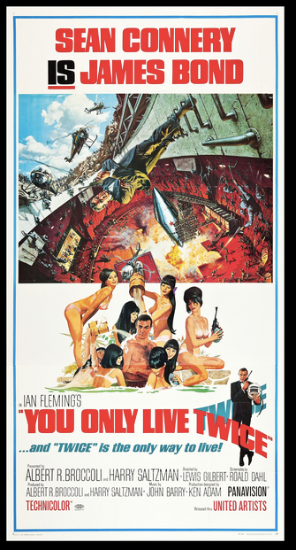 You Only Live Twice 1967 James Bond U.S. 3 Three sheet Original Movie Poster