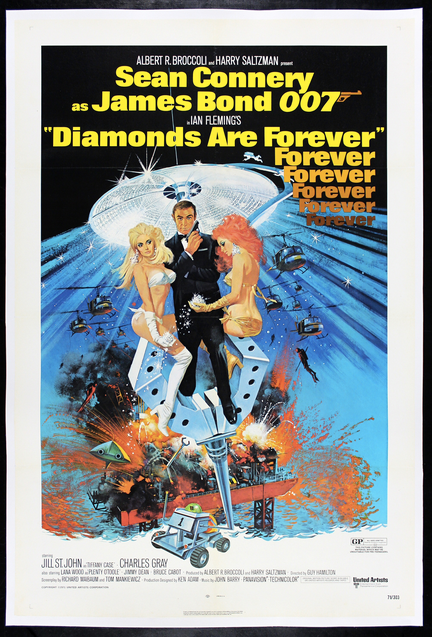 Diamond Are Forever 1971 James Bond US 1 Panel Original Movie Poster