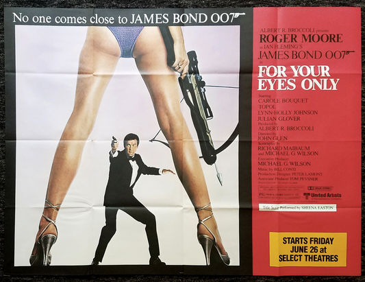 For Your Eyes Only 1981 James Bond US Subway Original Movie Poster ADVANCE