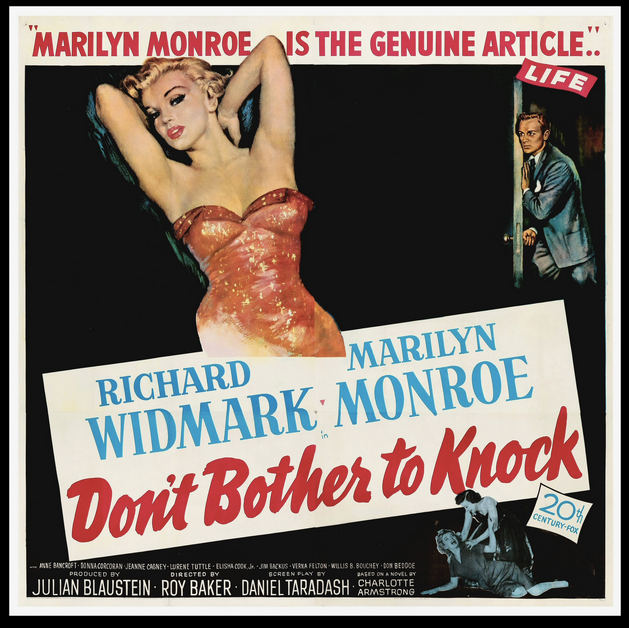MARILYN MONROE 1956 DON'T BOTHER TO KNOCK One Sheet Original Movie Poster