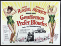 MARILYN MONROE 1953 GENTLEMEN PREFER BLONDES U.K. British Quad Original Movie Poster
