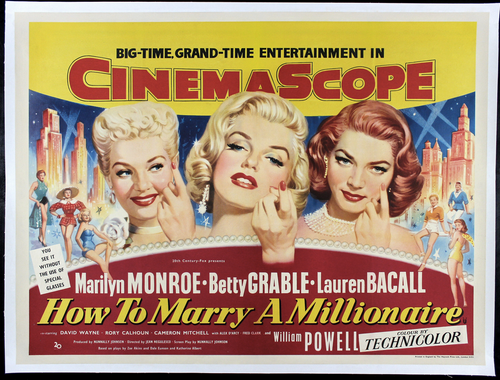 MARILYN MONROE 1953 HOW TO MARRY A MILLIONAIRE  U.K. British Quad Original Movie Poster