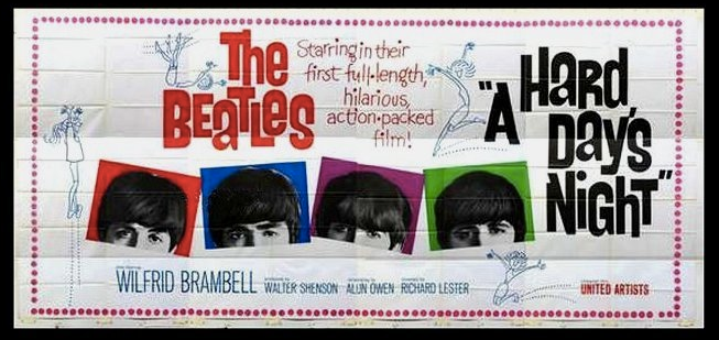 THE BEATLES 1964 A HARD DAY'S NIGHT US 24 Sheet Billboard Original Movie Poster