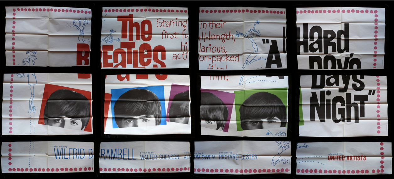 THE BEATLES 1964 A HARD DAY'S NIGHT US 24 Sheet Billboard Original Movie Poster