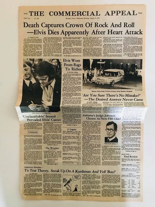 Elvis Original Death Newspapers from 1977