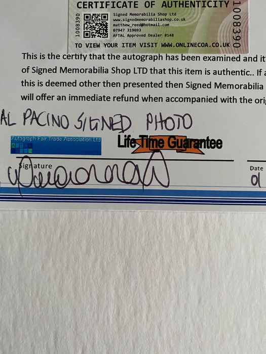 Scarface Al Pacino is Tony Montana Autographed Photo